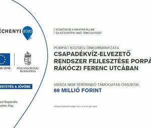 Csapadékvíz elvezetése Porpác Rákóczi Ferenc utcában Csapadékvíz elvezetése Porpác Rákóczi Ferenc utcában